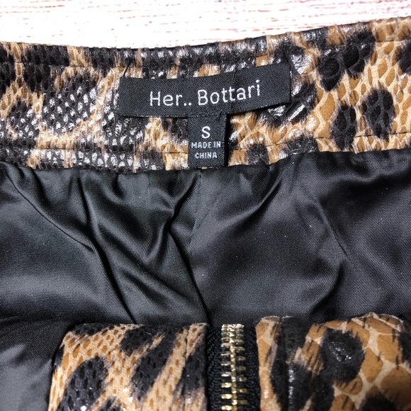 Herr Bottari small leopard print snakeskin texture mini skirt - Picture 5 of 6